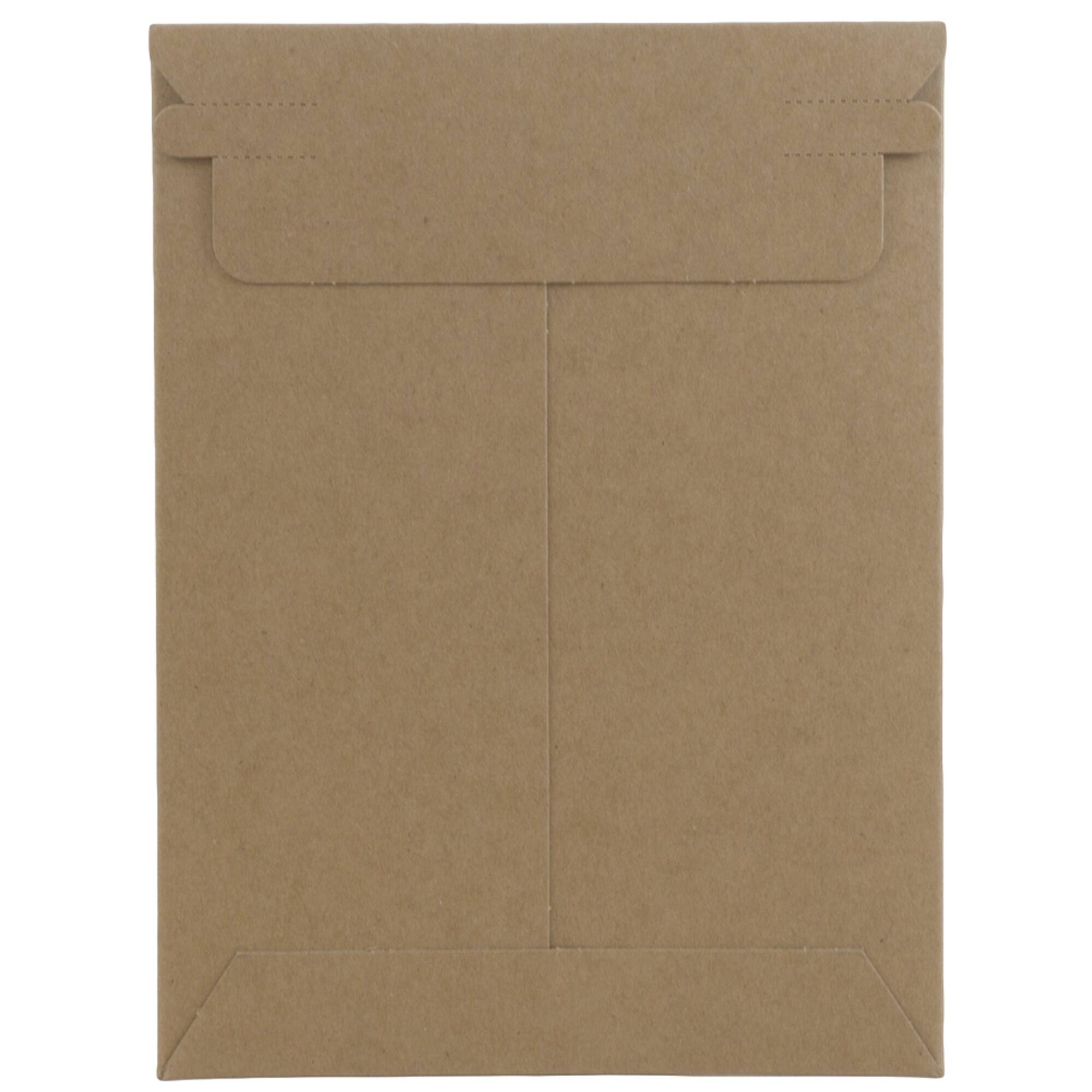 JAM Paper 6" x 8" Brown Kraft Flat Photo Mailer Peel & Seal Closure Envelopes, 6ct.